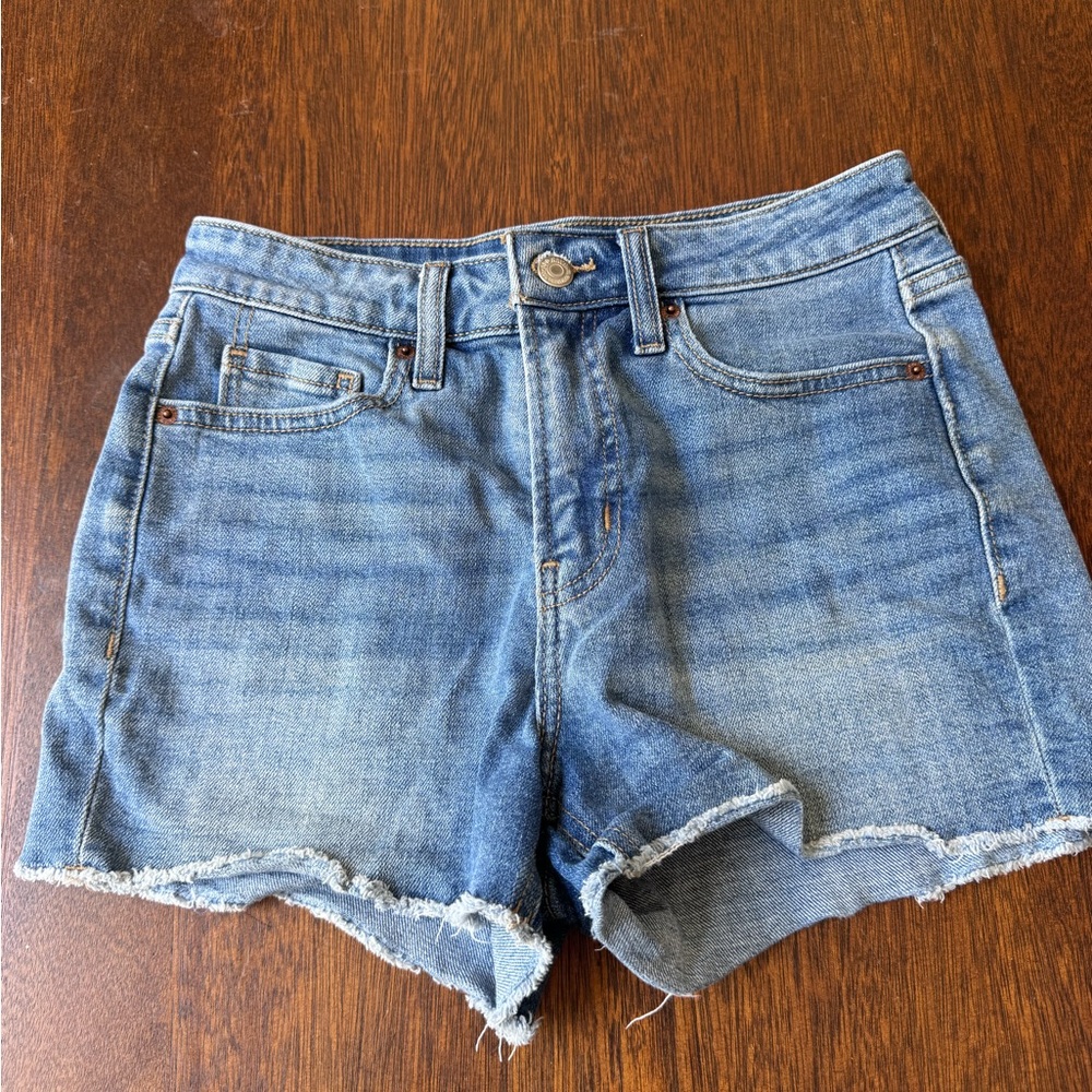 Old Navy Light Blue Denim Frayed Hem Girls' Shorts